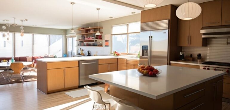 cocina isla salon comedor